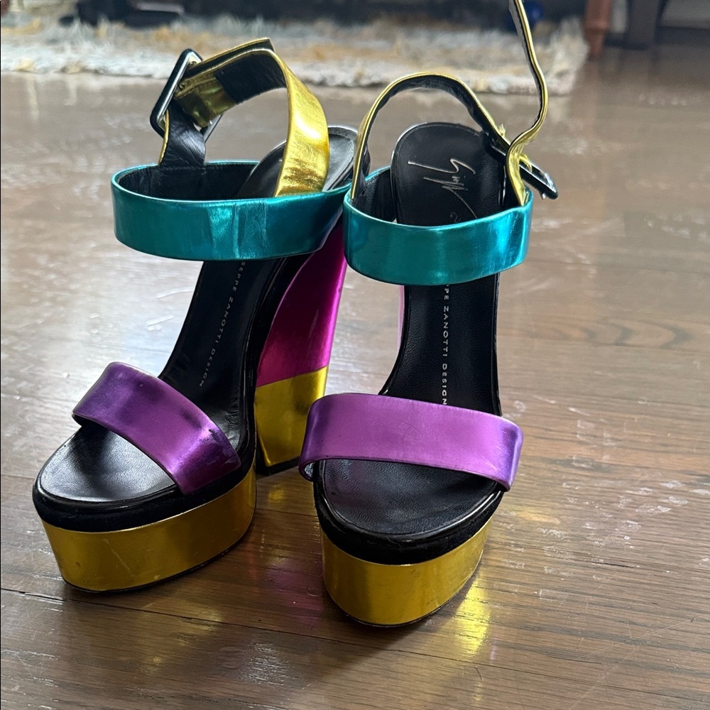 Giuseppe Zanotti Multicolor Platform Sandals - Picture 6 of 7
